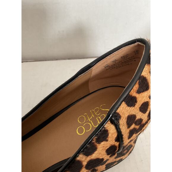 Franco Sarto - Leopard Calf Hair Slip On Low Block Heel Pumps - 9M - Picture 8 of 10